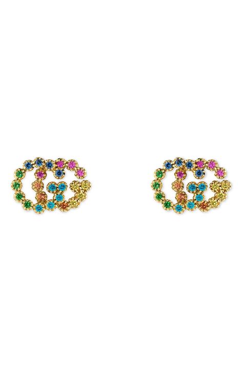 gucci stud earring|Gucci multi stone earrings.